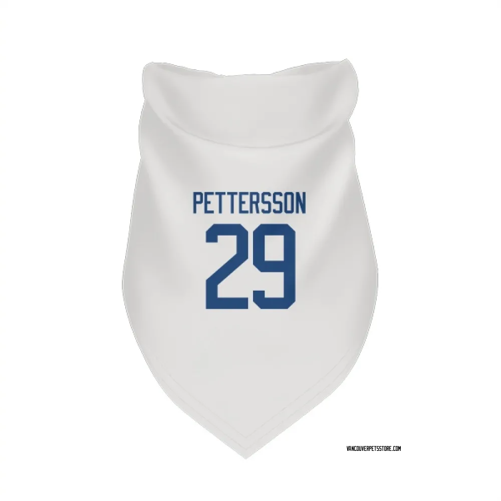 Vancouver Canucks Marcus Pettersson White Pet Bandana for Dog & Cat