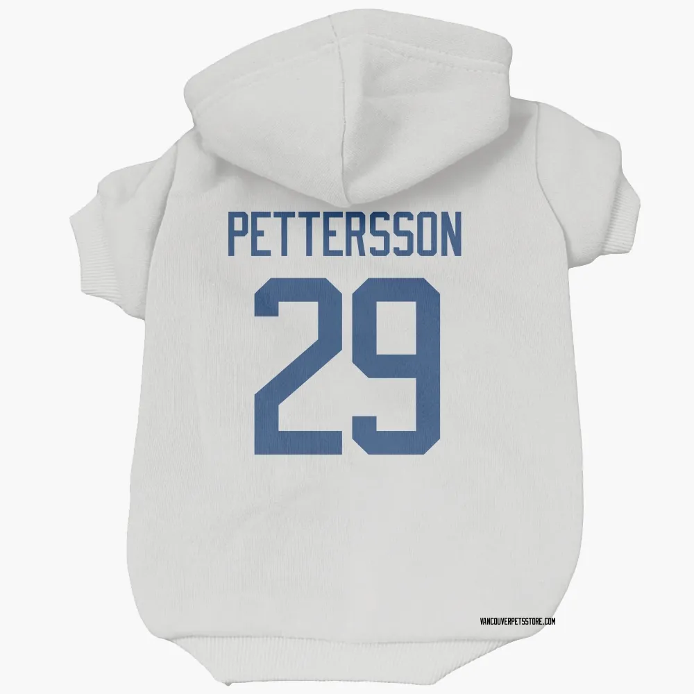 Vancouver Canucks Marcus Pettersson White Pet Hoodie for Dog & Cat