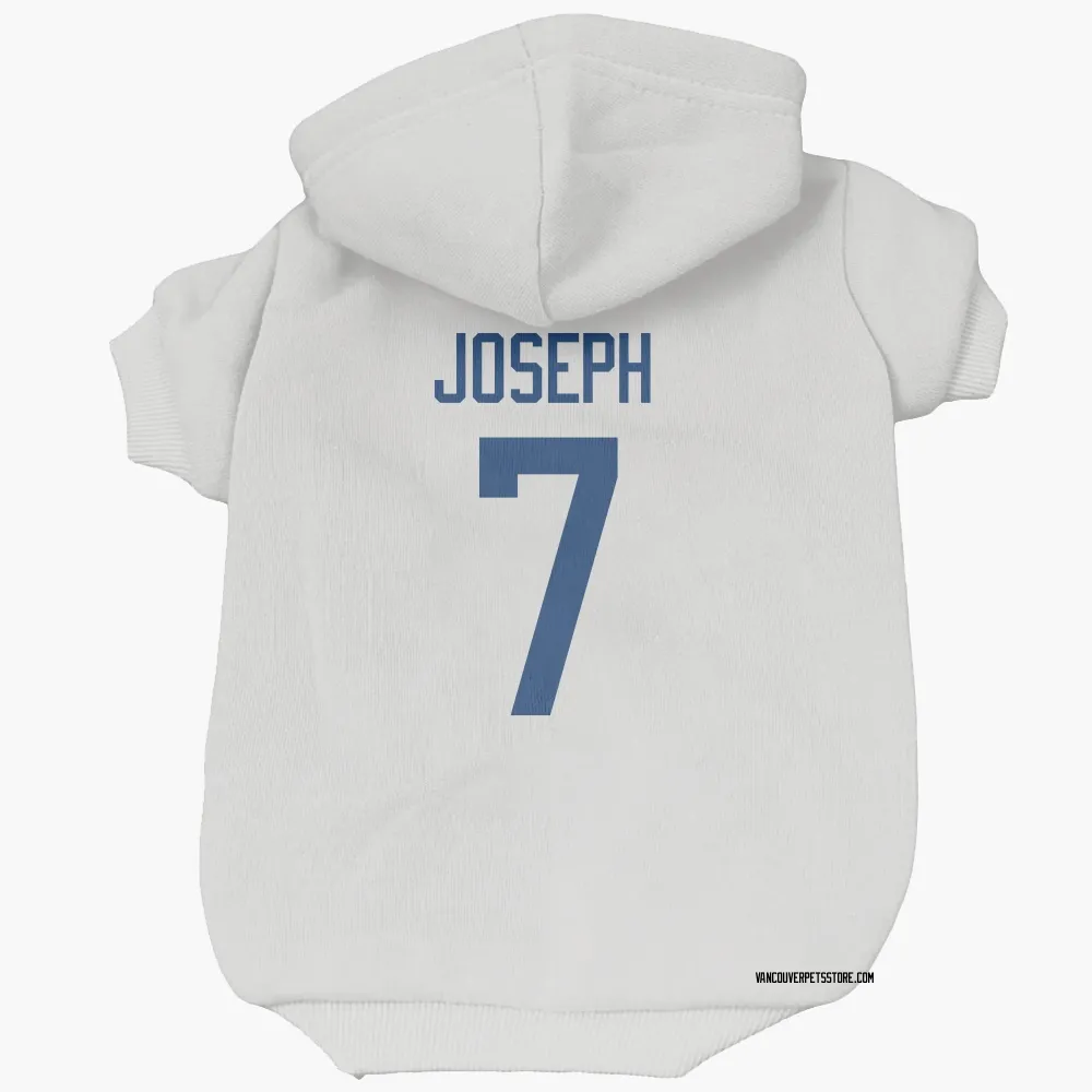 Vancouver Canucks Pierre-Olivier Joseph White Pet Hoodie for Dog & Cat