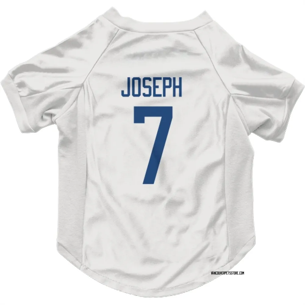 Vancouver Canucks Pierre-Olivier Joseph White Pet Jersey for Dog & Cat