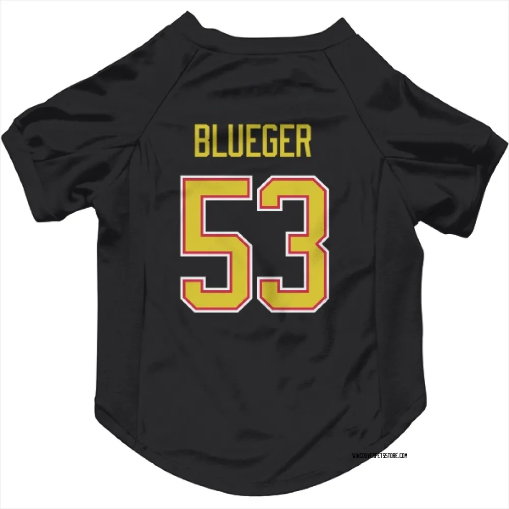 Vancouver Canucks Teddy Blueger Black Pet Jersey for Dog & Cat