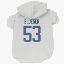 Vancouver Canucks Teddy Blueger White Pet Hoodie for Dog & Cat