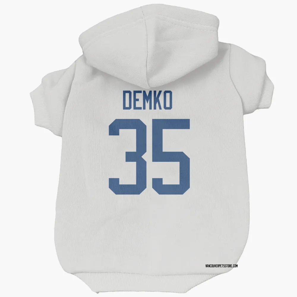 Vancouver Canucks Thatcher Demko White Pet Hoodie for Dog & Cat
