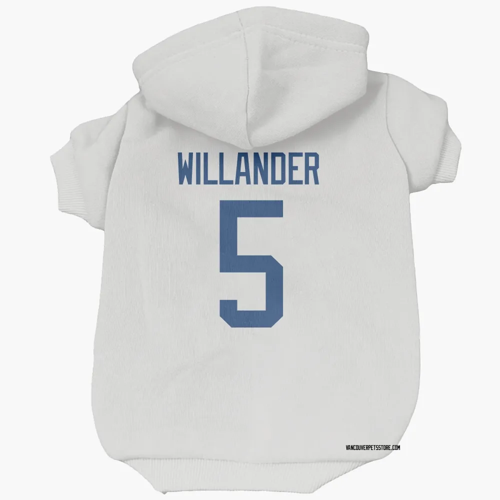 Vancouver Canucks Tom Willander White Pet Hoodie for Dog & Cat