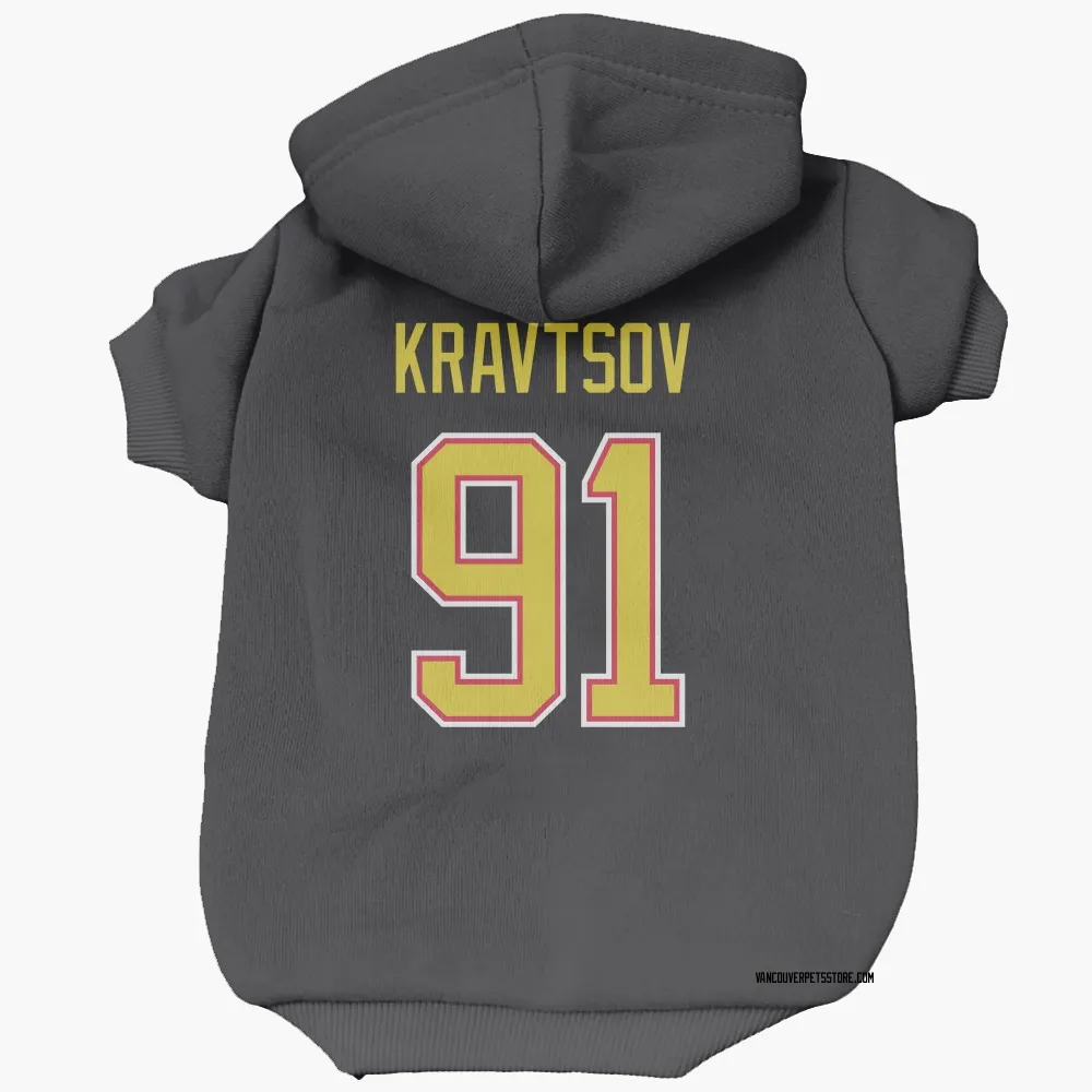 Vancouver Canucks Vitali Kravtsov Black Pet Hoodie for Dog & Cat