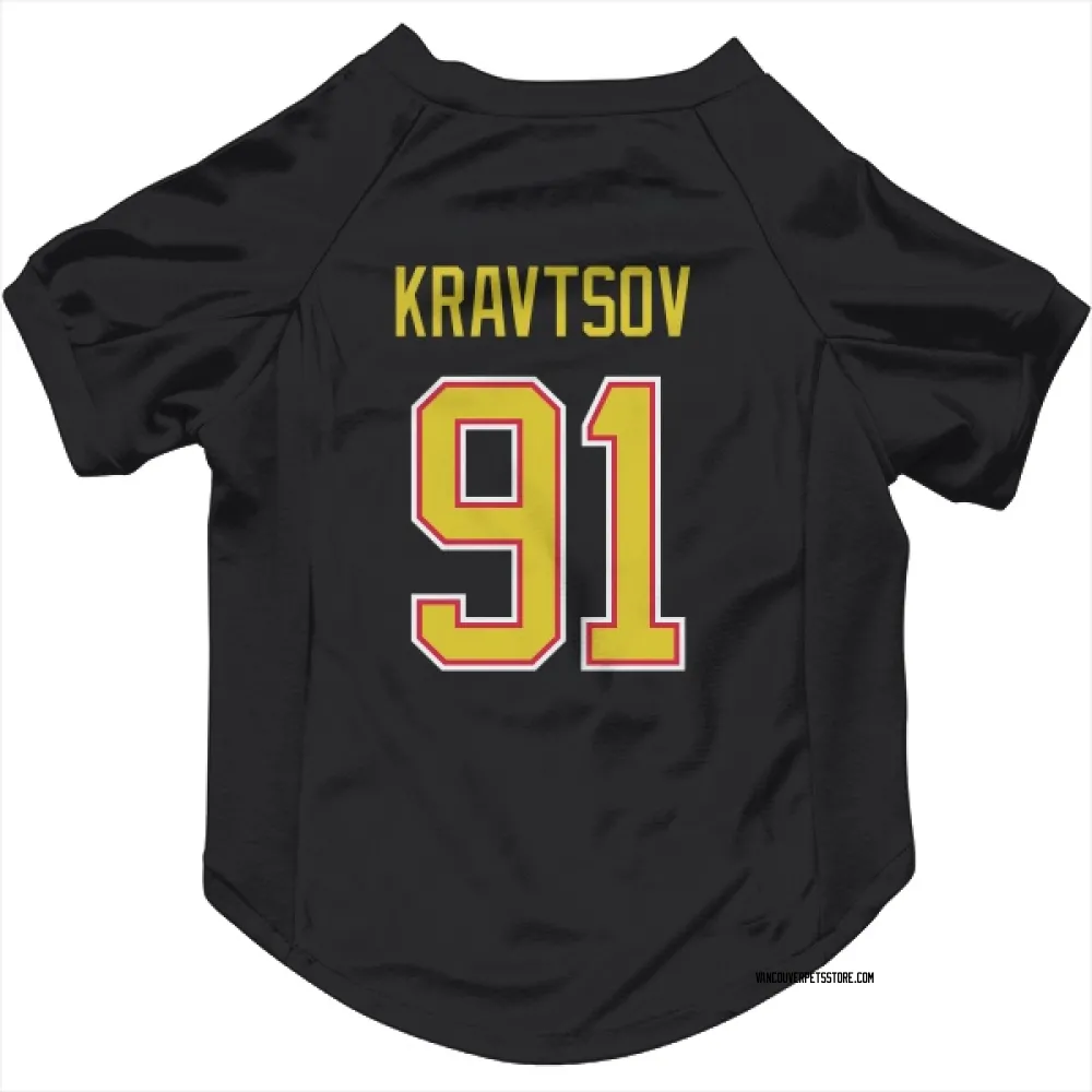 Vancouver Canucks Vitali Kravtsov Black Pet Jersey for Dog & Cat