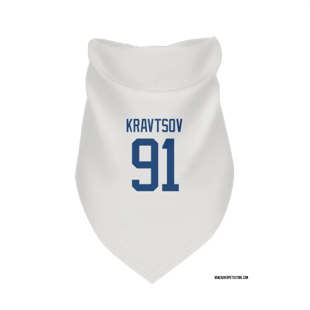 Vancouver Canucks Vitali Kravtsov White Pet Bandana for Dog & Cat