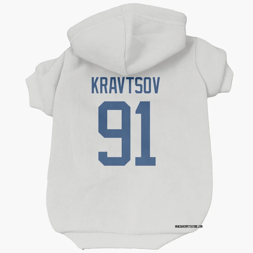 Vancouver Canucks Vitali Kravtsov White Pet Hoodie for Dog & Cat