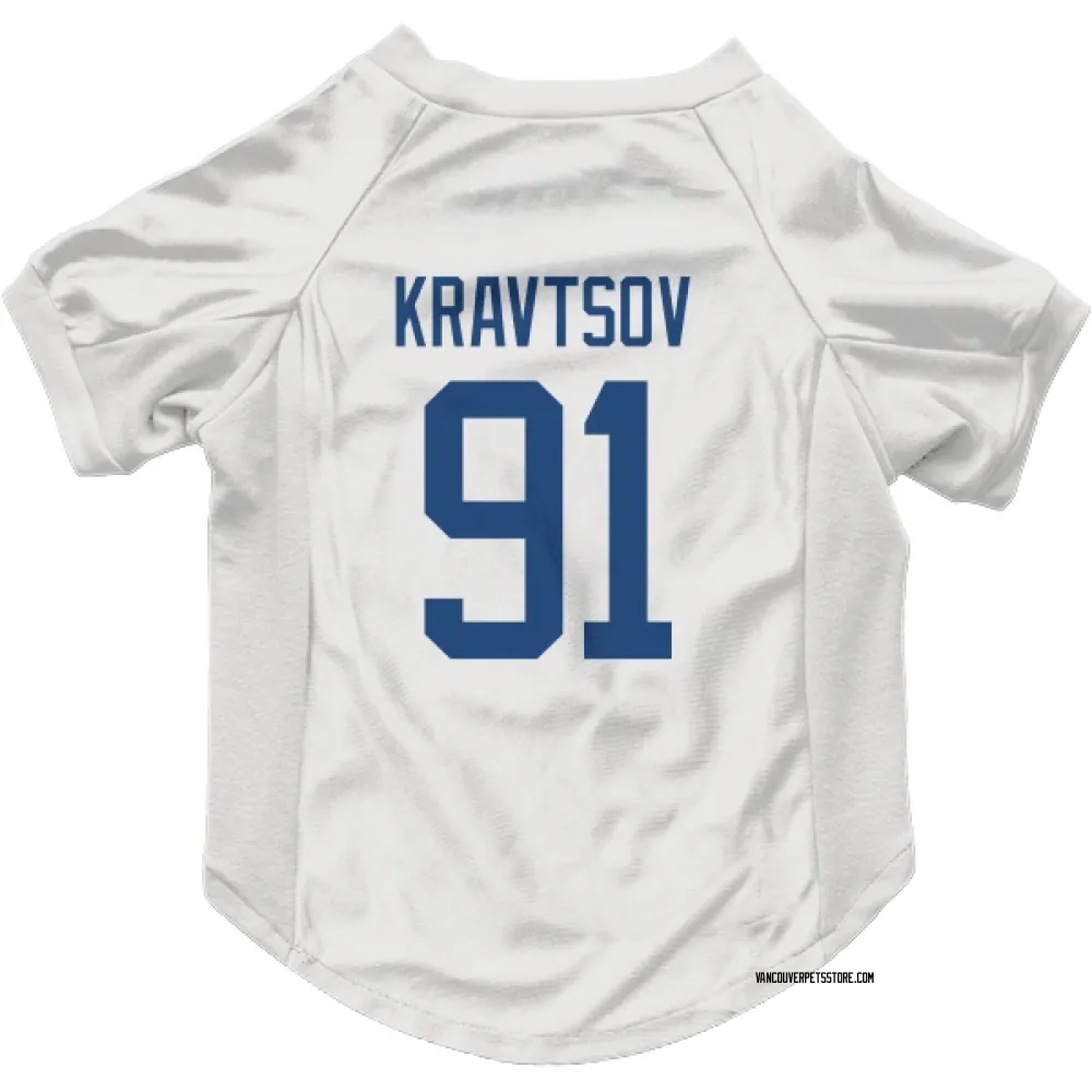 Vancouver Canucks Vitali Kravtsov White Pet Jersey for Dog & Cat