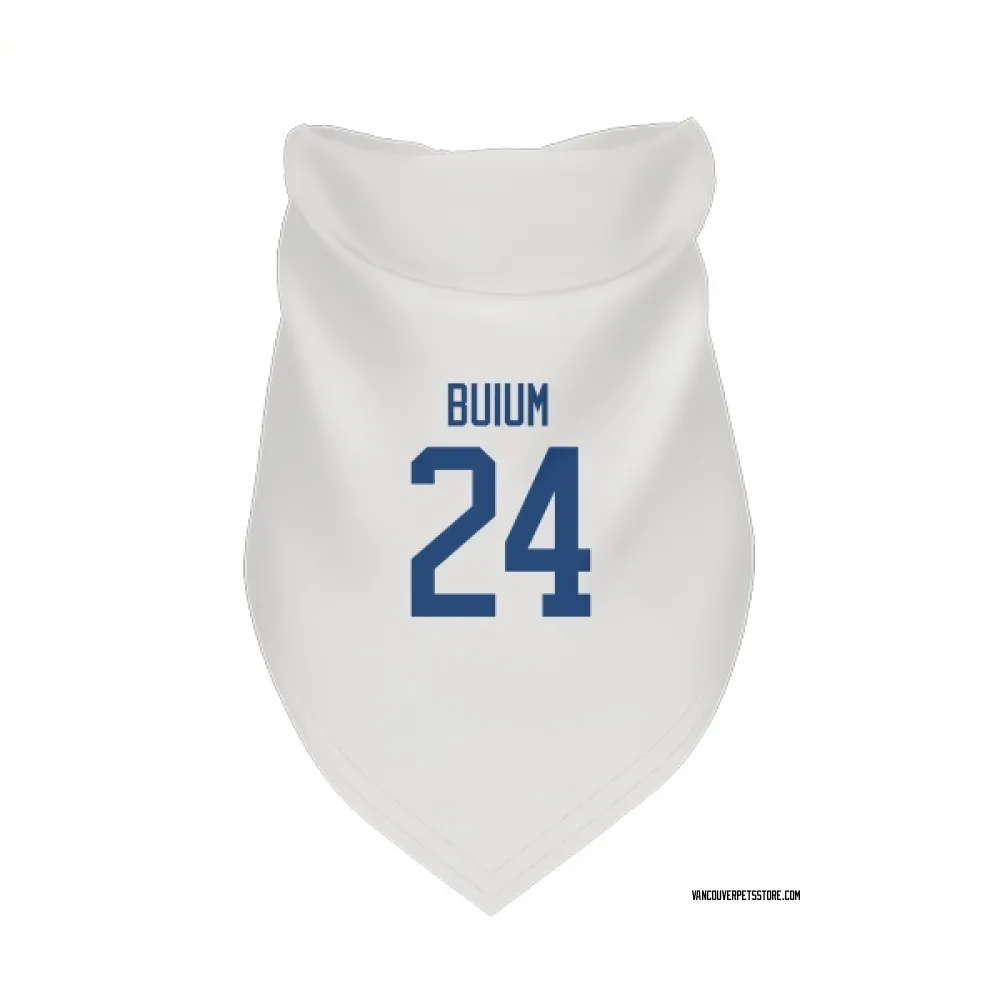 Vancouver Canucks Zeev Buium White Pet Bandana for Dog & Cat