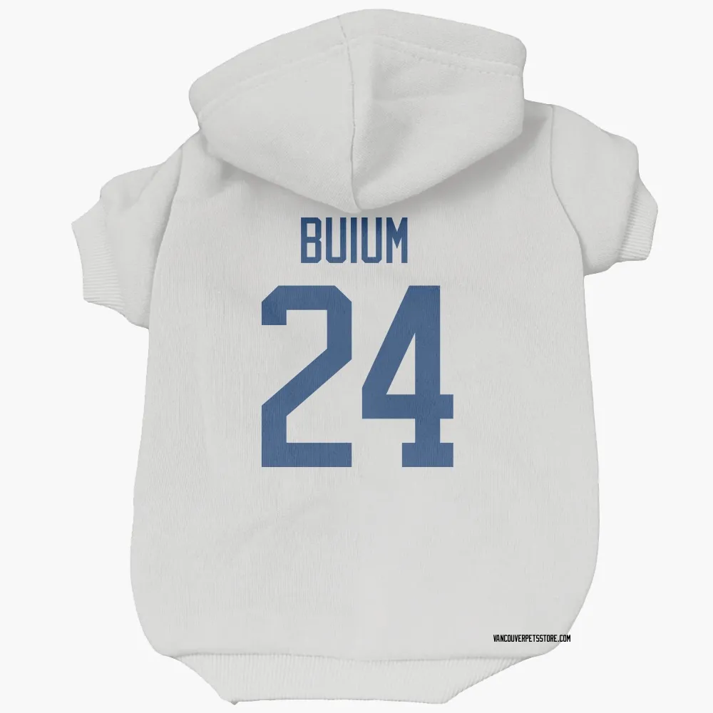 Vancouver Canucks Zeev Buium White Pet Hoodie for Dog & Cat